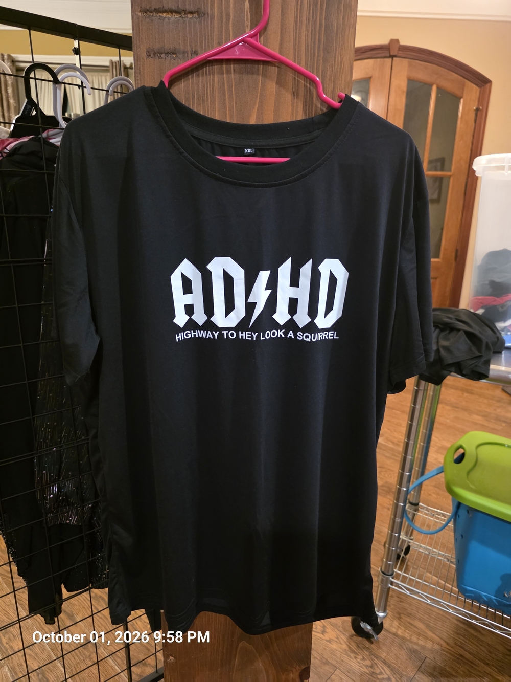 Woman's Black 'AD/HD' Graphic Tee XXL